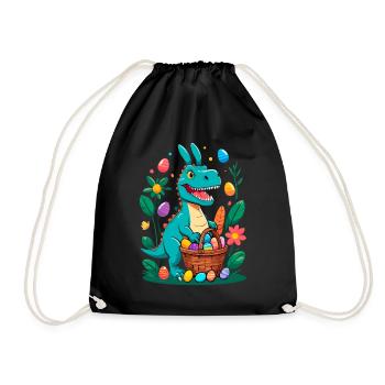 Iconic Easter Dinosaur Dinosaur Easter Bunny - Drawstring Bag - black - Front