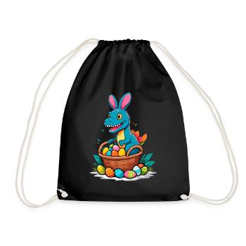 Iconic Easter Dinosaur Dinosaur Easter Bunny - Drawstring Bag - black - Front