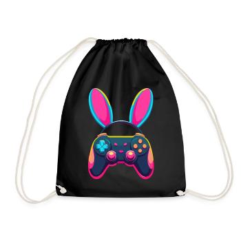 Lapin de Pâques Gamer & Gaming Streetwear Iconique - Sac de sport léger - noir - Devant
