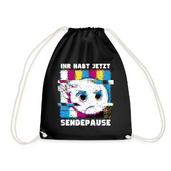 You now have a break from broadcasting - No signal - Drawstring Bag - black - Front