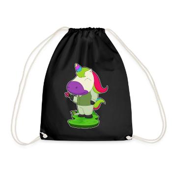 Licorne marié fleur mariage - Sac de sport léger - noir - Devant