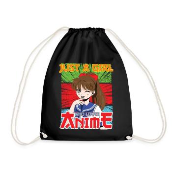 Anime Girl Manga lustiger Spruch - Turnbeutel - Schwarz - Vorne