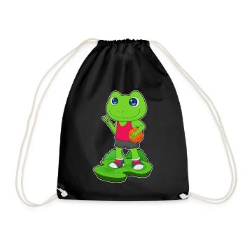 Frog Basketball Player Basketball - Drawstring Bag - black - Front