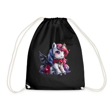 Unicorn Vampire Halloween Kawaii - Drawstring Bag - black - Front