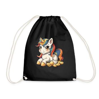 Licorne péter or Saint-Patrick Kawaii - Sac de sport léger - noir - Devant