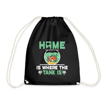 Home is where the Tank is - Aquascaping Aquarium - Drawstring Bag - black - Front