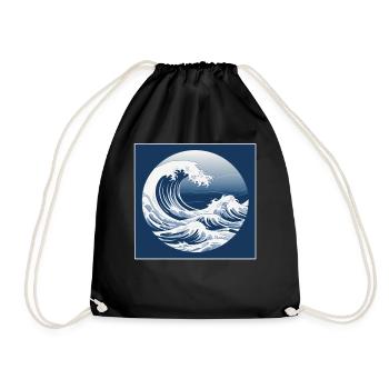 Waves Ocean Serenity Minimalistische Kopie - Turnbeutel - Schwarz - Vorne