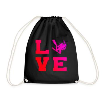 Scuba Tauchen Diving Scuba Diver Scuba Taucher - Drawstring Bag - black - Front