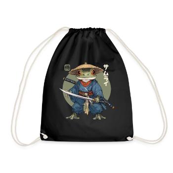 Samurai Frog Kawaii Japanische Ninja Frosch - Turnbeutel - Schwarz - Vorne