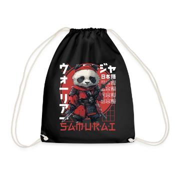 Panda Samouraï Kawaii Japonais Ninja Panda Ours - Sac de sport léger - noir - Devant