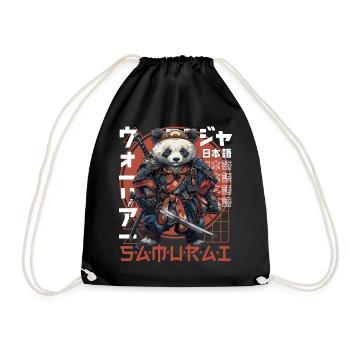 Panda Samouraï Kawaii Japonais Ninja Panda Ours - Sac de sport léger - noir - Devant