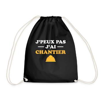 Je Peux Pas J ai Chantier - Sac de sport léger - noir - Devant