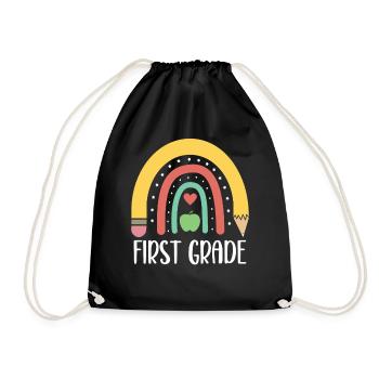 1st Grade Rainbow Pencil School Elementary School - Drawstring Bag - black - Front