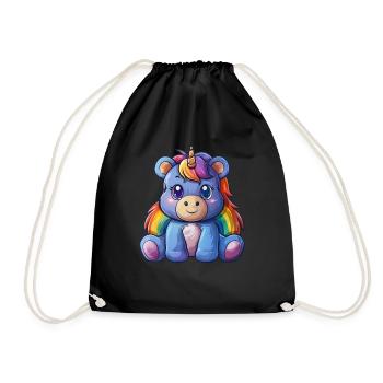 Licorne ours Thanksgiving Kawaii - Sac de sport léger - noir - Devant