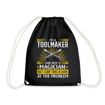 Tool Mechanic - Not a Magician, Just a Genius - Drawstring Bag - black - Front