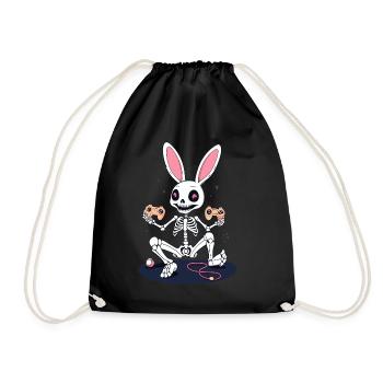 Osterhase Gamer Ikonisches Ostern Gaming - Turnbeutel - Schwarz - Vorne