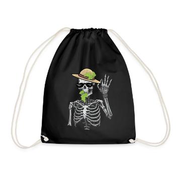 Squelette Jardinier Raisins Jardinage Mime Hobby Jardinier - Sac de sport léger - noir - Devant
