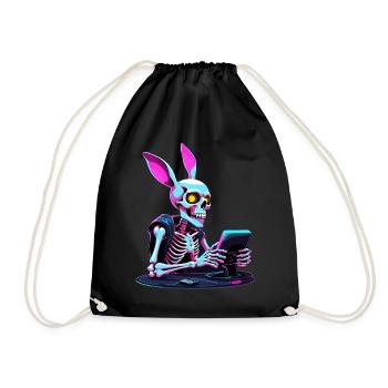 Osterhase Gamer und Gaming Streetwear Design - Turnbeutel - Schwarz - Vorne