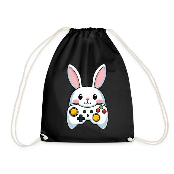 Easter Bunny Gamer Iconic Easter Gaming - Drawstring Bag - black - Front