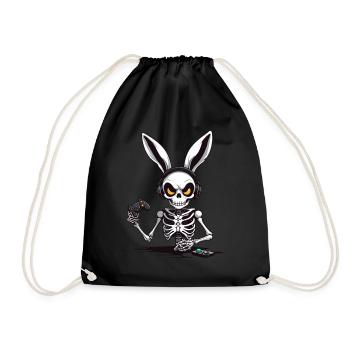 Lapin de Pâques Gamer & Gaming Streetwear Iconique - Sac de sport léger - noir - Devant