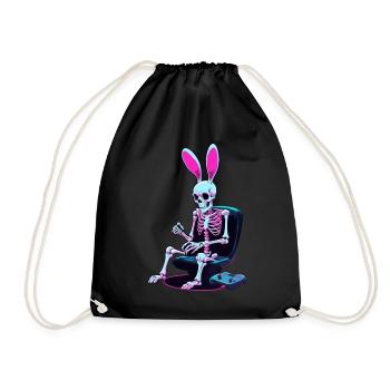 Easter Bunny Gamer Iconic Easter Gaming - Drawstring Bag - black - Front