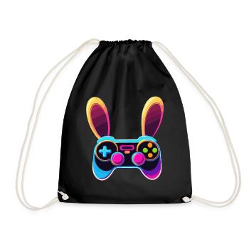 Lapin de Pâques Gamer Jeux de Pâques emblématiques - Sac de sport léger - noir - Devant