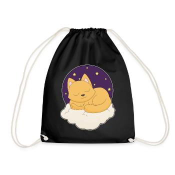 Katze Schlafen Wolken  - Turnbeutel - Schwarz - Vorne