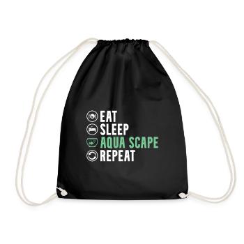Eat Sleep Aqua Scape Repeat - Aquascaping Aquarium - Drawstring Bag - black - Front