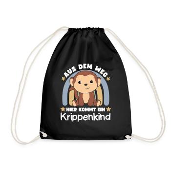 Aus Dem Weg Hier Kommt Ein Krippenkind Affe - Turnbeutel - Schwarz - Vorne
