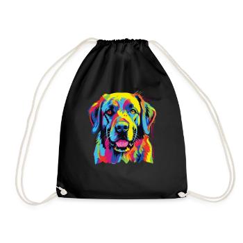 Wasserfarben Farbenfroher Anatolischer Hirtenhund - Turnbeutel - Schwarz - Vorne