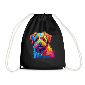 Wasserfarben Farbenfroher Norfolk Terrier - Turnbeutel - Schwarz - Vorne