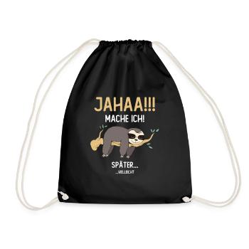 Maybe I'll do it later - Drawstring Bag - black - Front