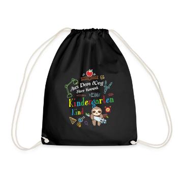 Out of the way: Here comes a kindergartner - Drawstring Bag - black - Front