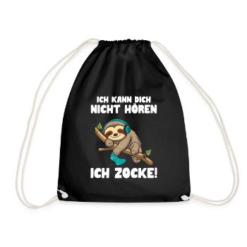 Je ne t’entends pas, je joue - Sac de sport léger - noir - Devant