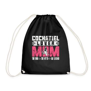 Cockatiel Lover Mom The Idol The Myth Birdwatcher - Drawstring Bag - black - Front