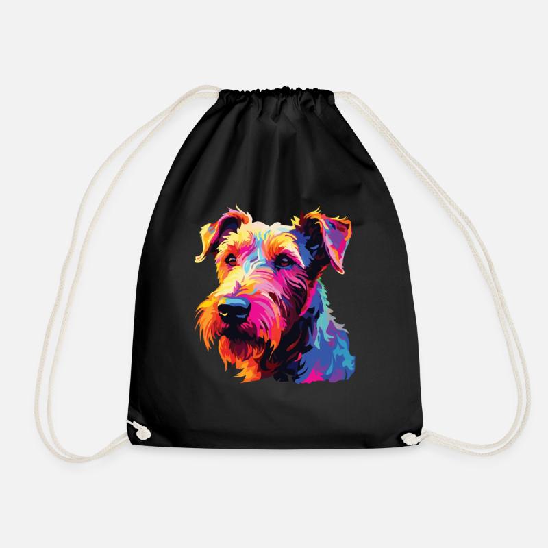 Wasserfarben Farbenfroher Irish Terrier - Turnbeutel - Schwarz