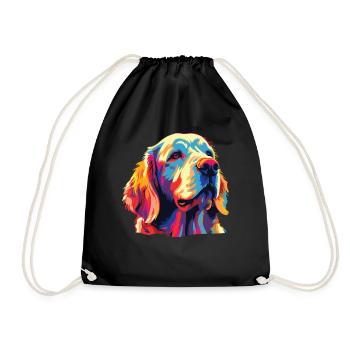Wasserfarben Farbenfroher Clumber Spaniel - Turnbeutel - Schwarz - Vorne