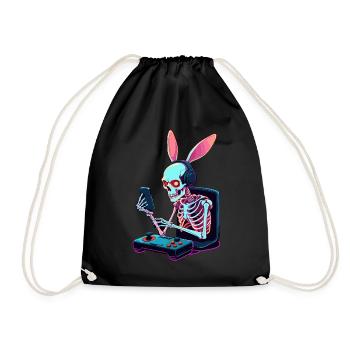 Lapin de Pâques Gamer et Design de streetwear de jeu - Sac de sport léger - noir - Devant