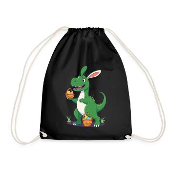 Iconic Easter Dinosaur Dinosaur Easter Bunny - Drawstring Bag - black - Front