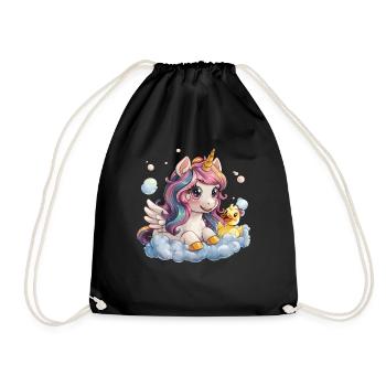 Licorne Bain Moussant Kawaii Japonais - Sac de sport léger - noir - Devant