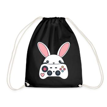 Osterhase Gamer Ikonisches Ostern Gaming - Turnbeutel - Schwarz - Vorne
