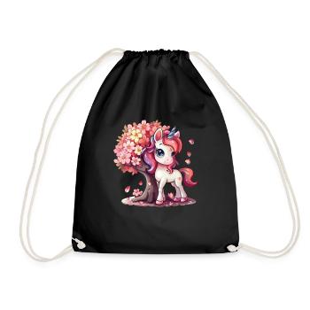 Licorne Kawaii Japonais - Sac de sport léger - noir - Devant