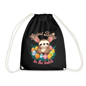 Drôle de dicton paresseux lapin de Pâques douce Pâques - Sac de sport léger - noir - Devant