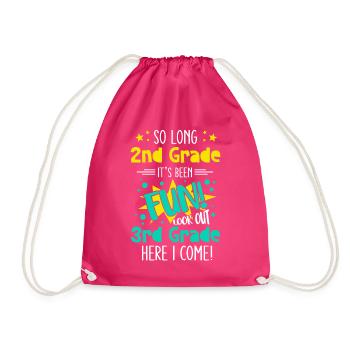 3rd Grade Elementary School Funny Saying Young School - Drawstring Bag - fuchsia - Front