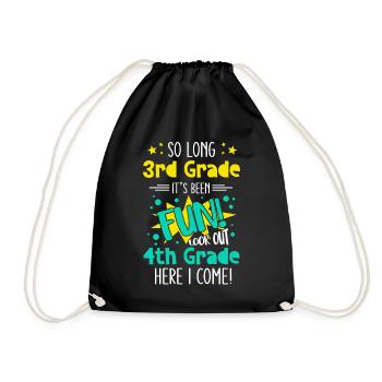 4th Grade Elementary School Funny Saying Young School - Drawstring Bag - black - Front