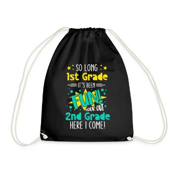 2nd Grade Elementary School Funny Saying Young School - Drawstring Bag - black - Front