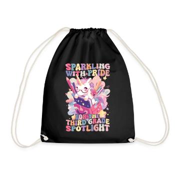Sparkling With Pride 3. Klasse Einhorn Mädchen - Turnbeutel - Schwarz - Vorne
