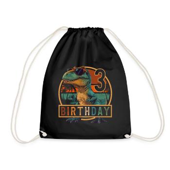 T-Rex Sunglasses 3 Years Boy 3rd Birthday - Drawstring Bag - black - Front