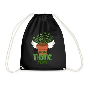 Thyme pun - Drawstring Bag - black - Front