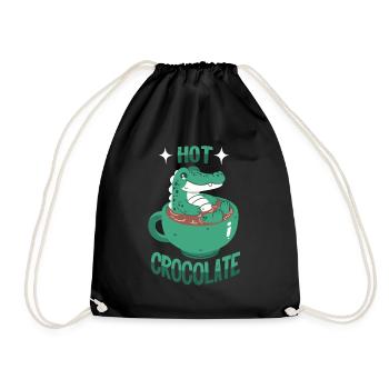 Crocodile in cocoa - Drawstring Bag - black - Front